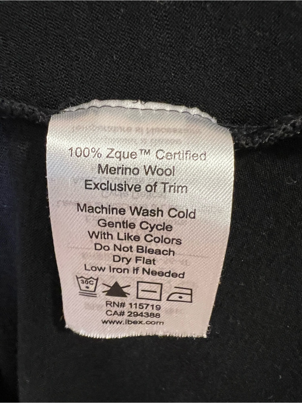 Ibex Women’s Merino Wool Cowl Neck Long Sleeve Top Black Size Small Classic - Picture 4 of 4
